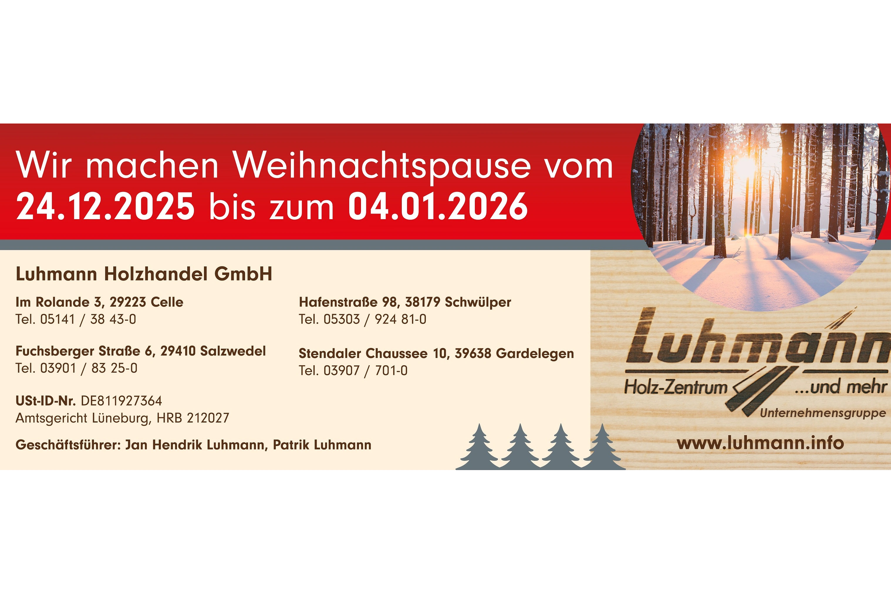 Weihnachtspause 2025