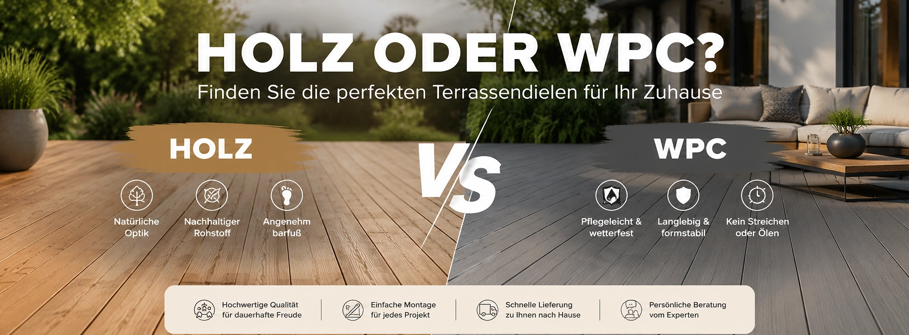 Holzterasse vs WPC