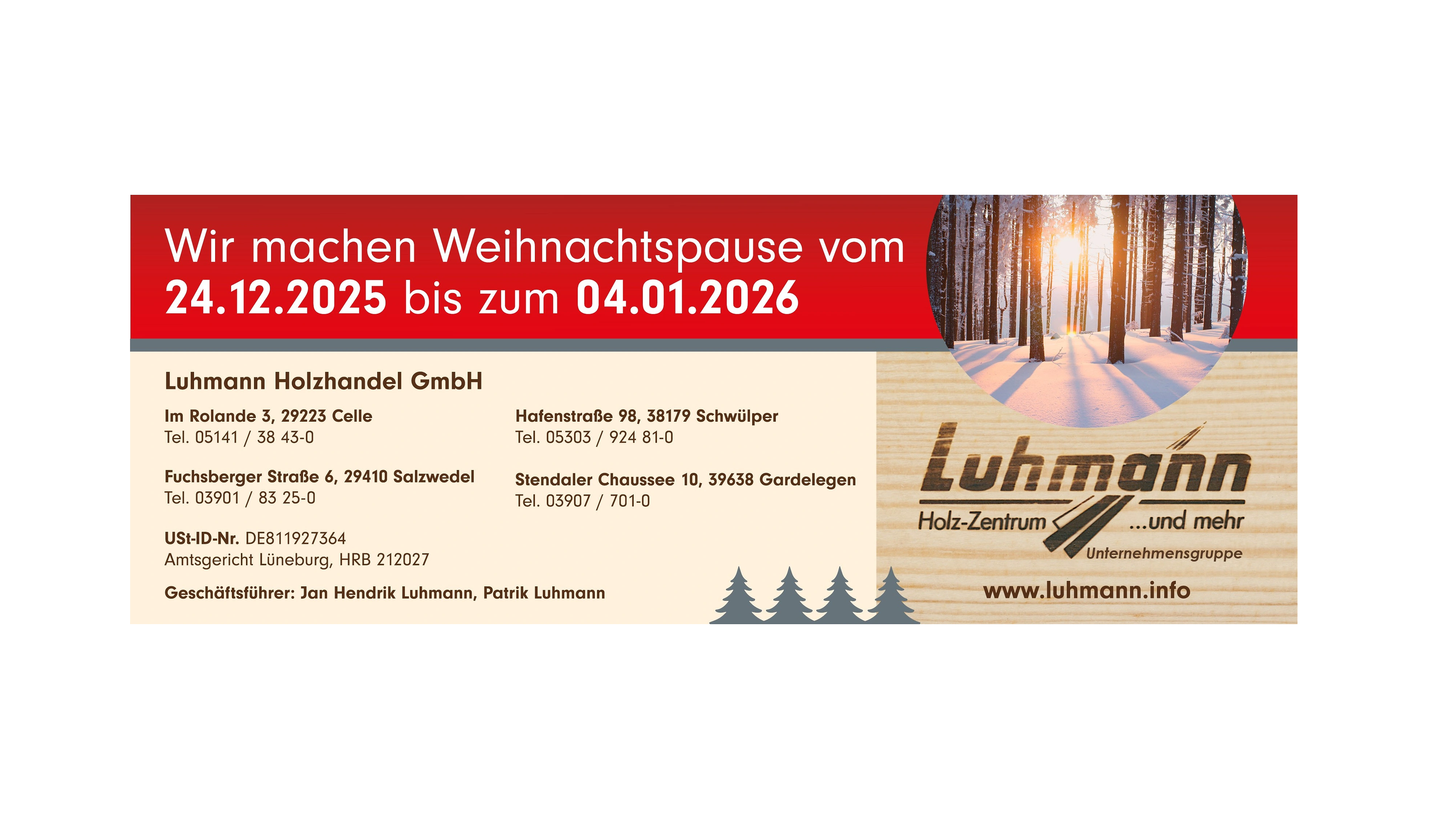 Weihnachtspause 2025
