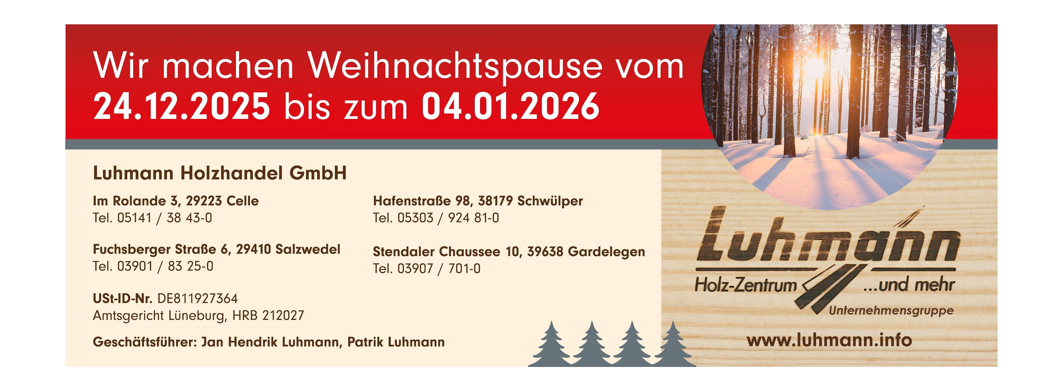 Weihnachtspause 2025