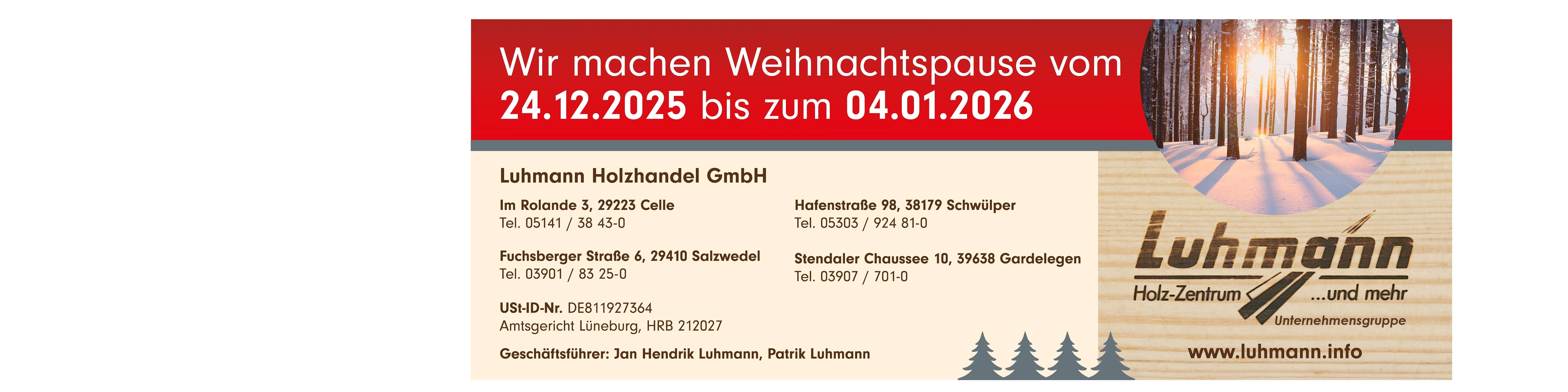 Weihnachtspause 2025