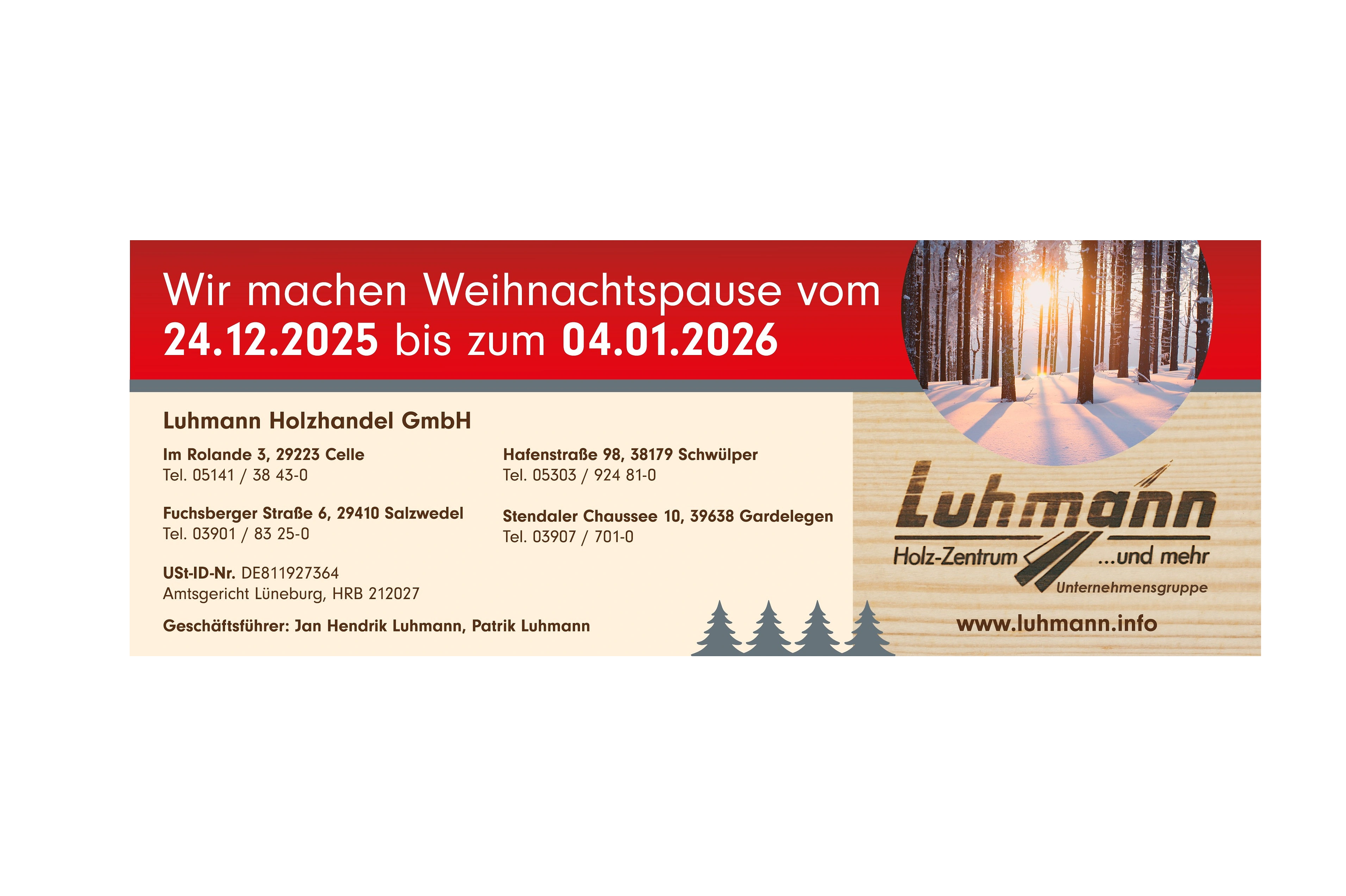 Weihnachtspause 2025