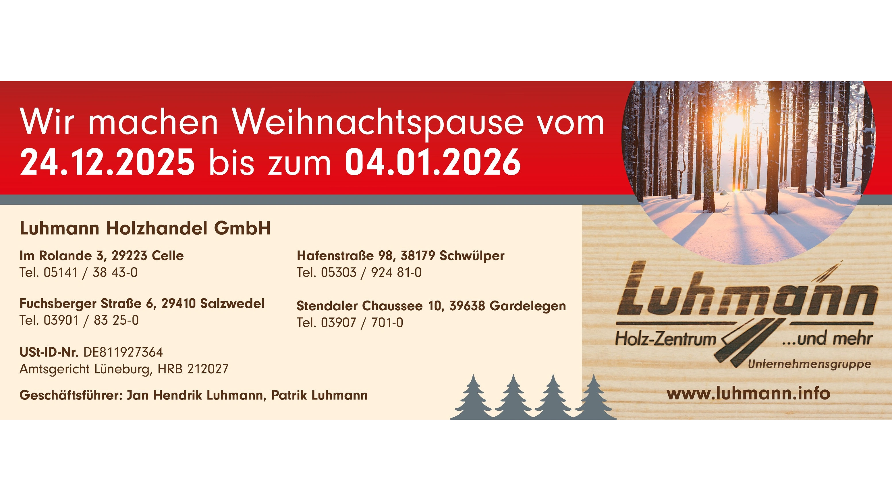 Weihnachtspause 2025