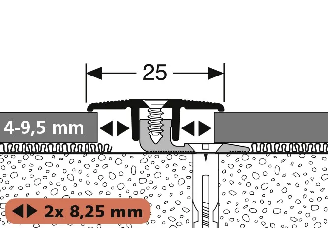 &Uuml;bergangsprofil Combi PF378V Silber