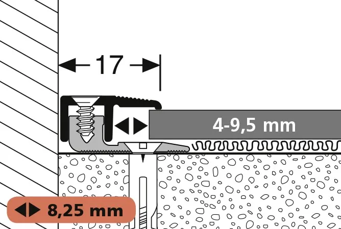 Abschlussprofil Combi PF377V Silber