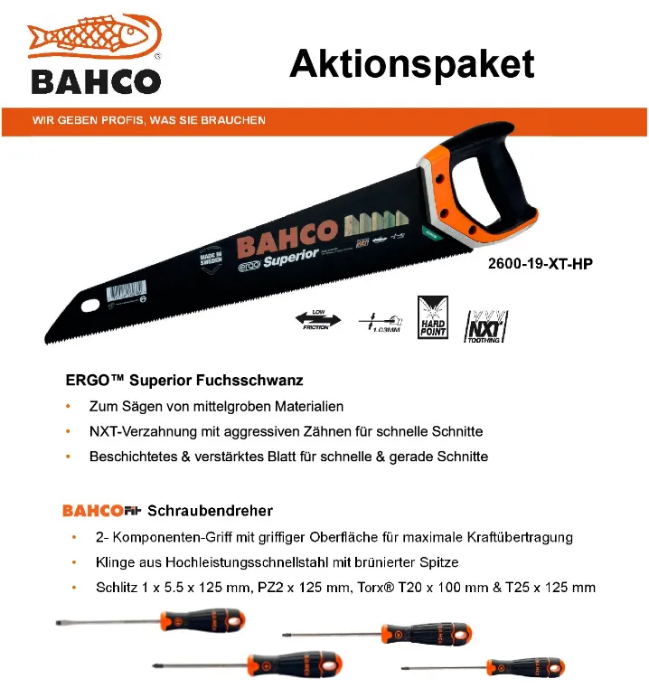Bahco Aktionspaket Superior Fuchsschwanz