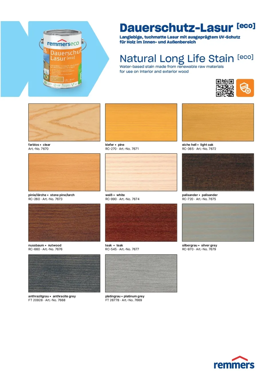 Remmers eco &Ouml;l-Dauerschutz-Lasur