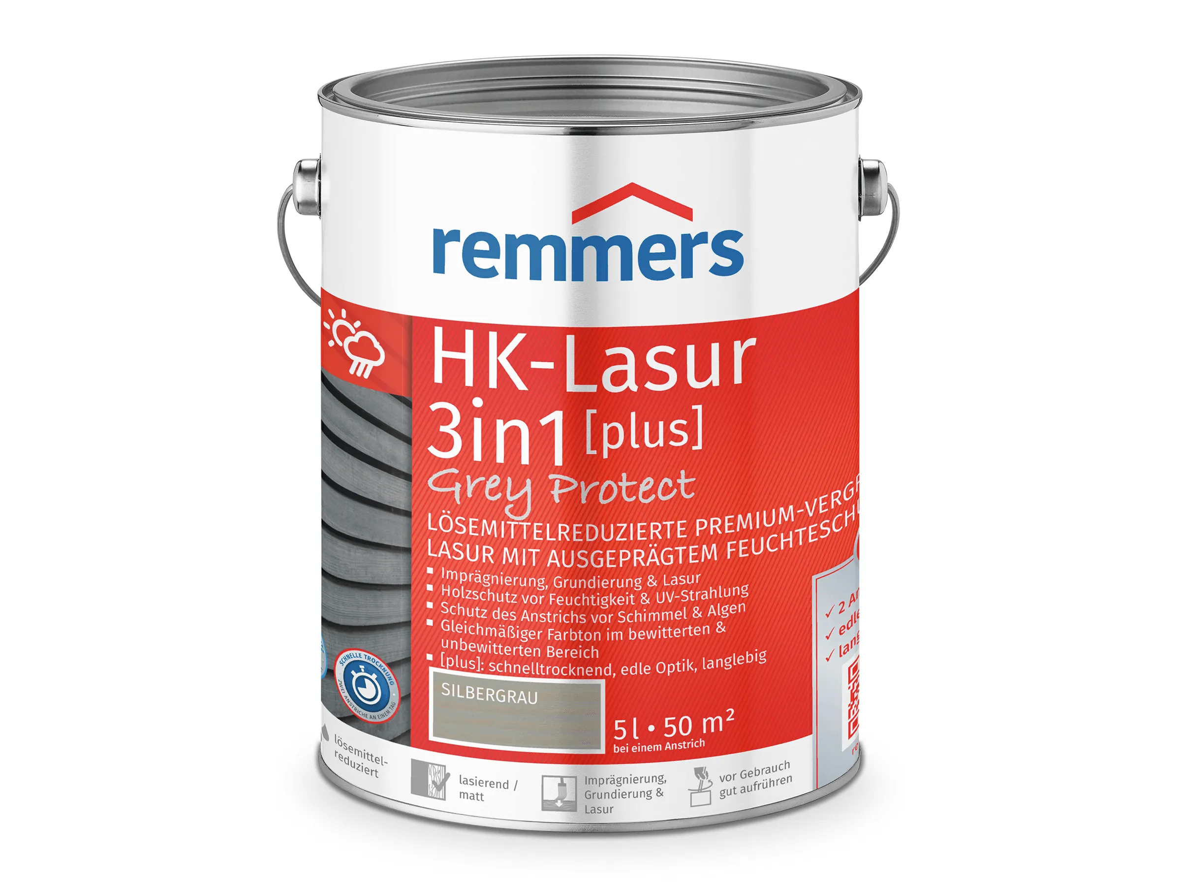 Remmers HK-Lasur 3in1 Silbergrau RC970