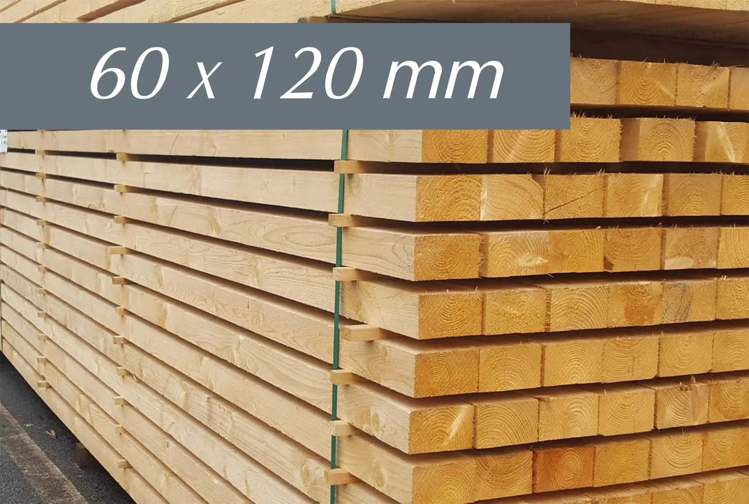 6 x 12 cm Kantholz Fichte A/B