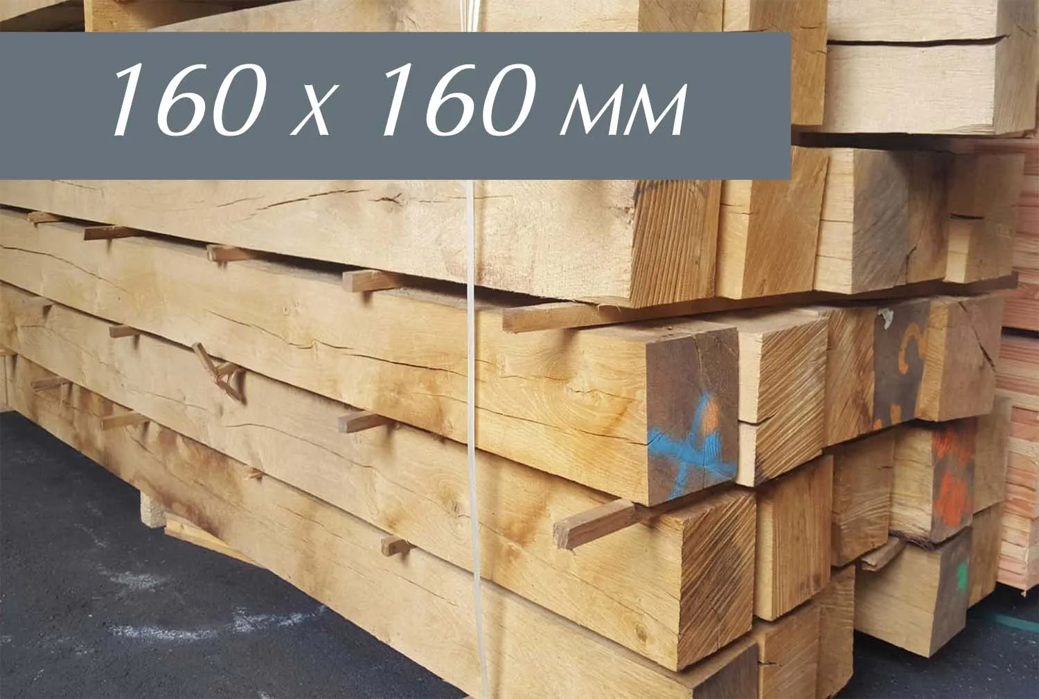 16x16cm Eichen Kantholz S