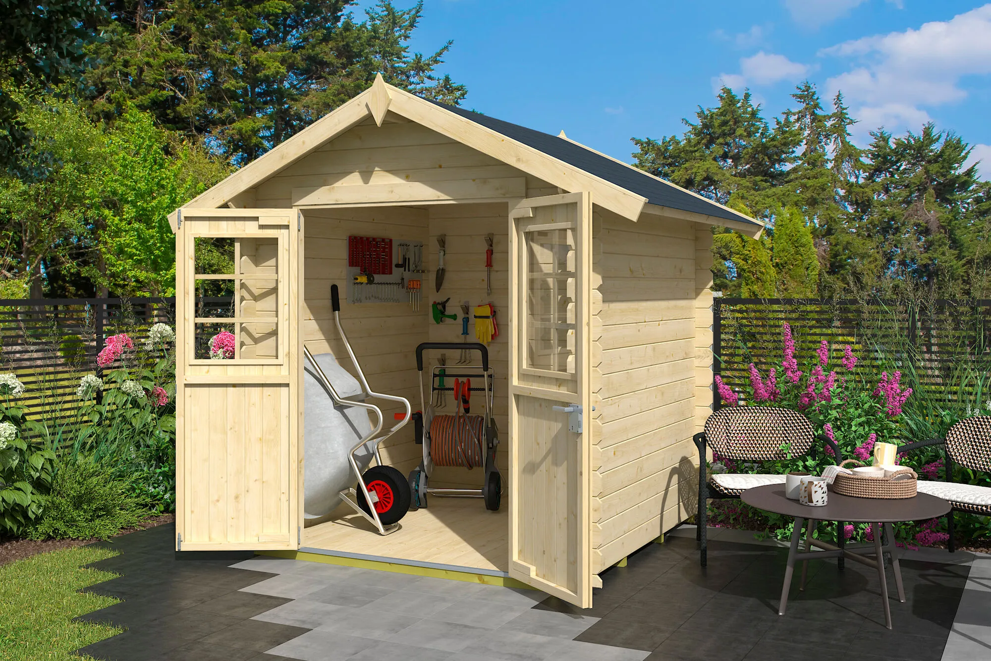 Blockbohlenhaus Neuseeland 180x180x222cm