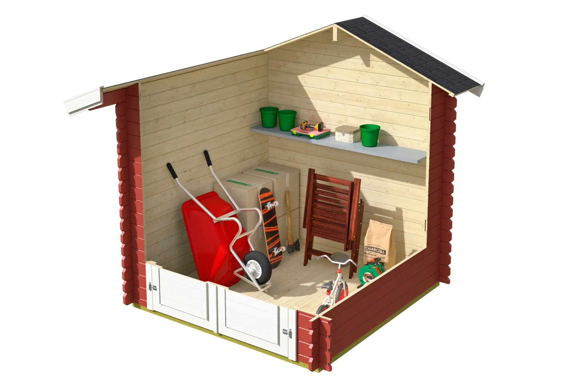 Blockbohlenhaus Inn 28mm 200x200cm