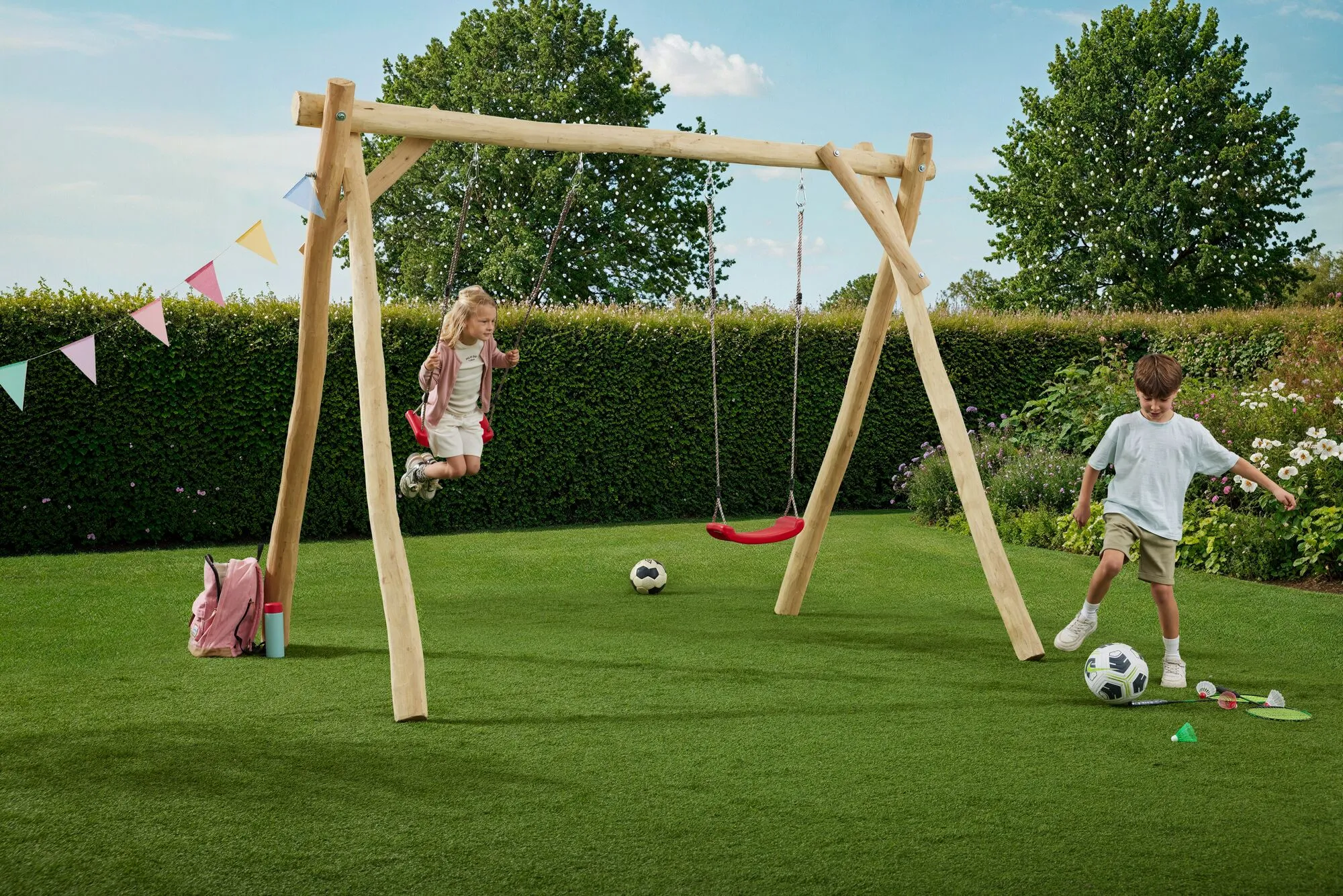 Doppelschaukel Robinie 320x200x230cm