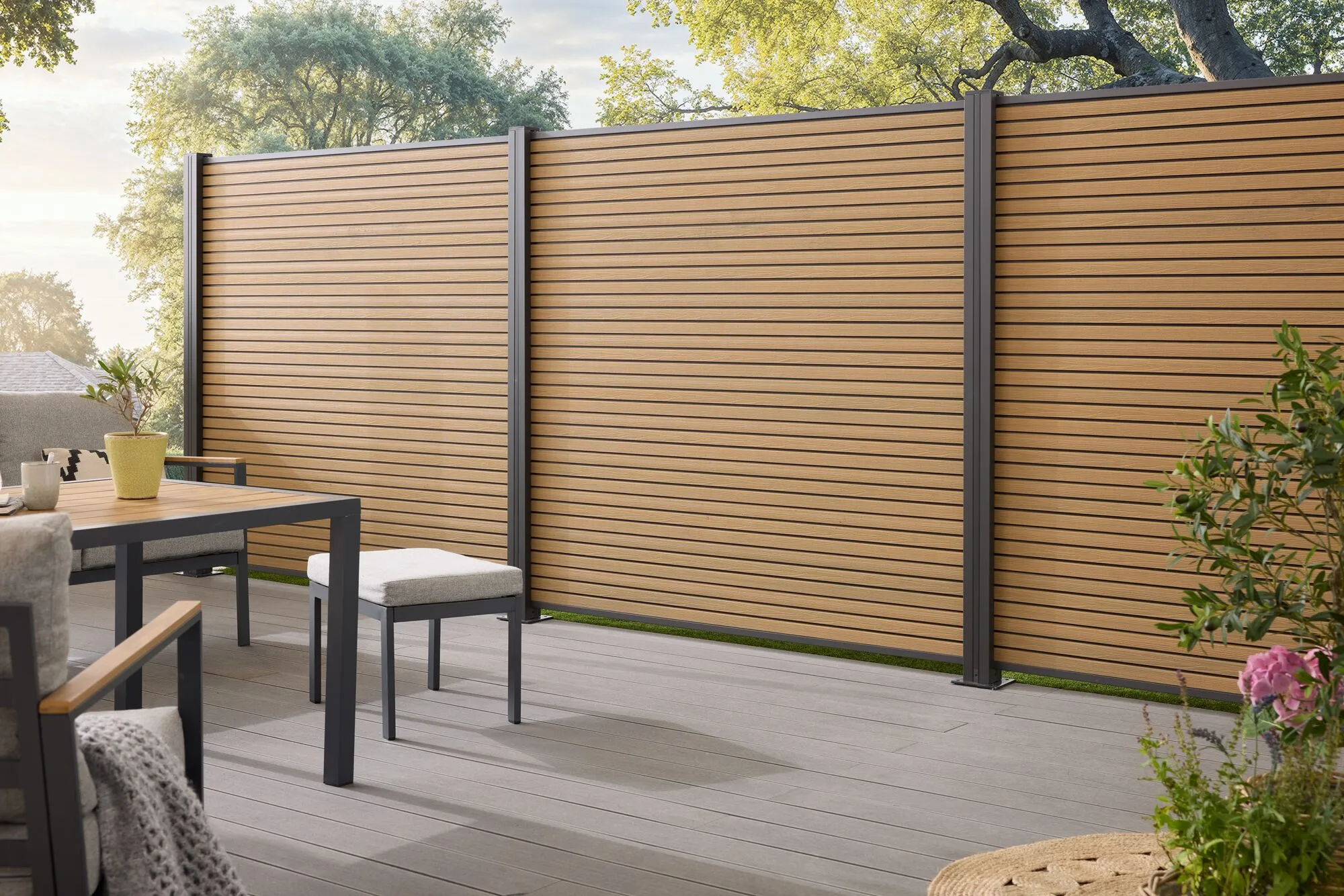 Turino WPC-Steckzaun Bohlen 179x90 cm