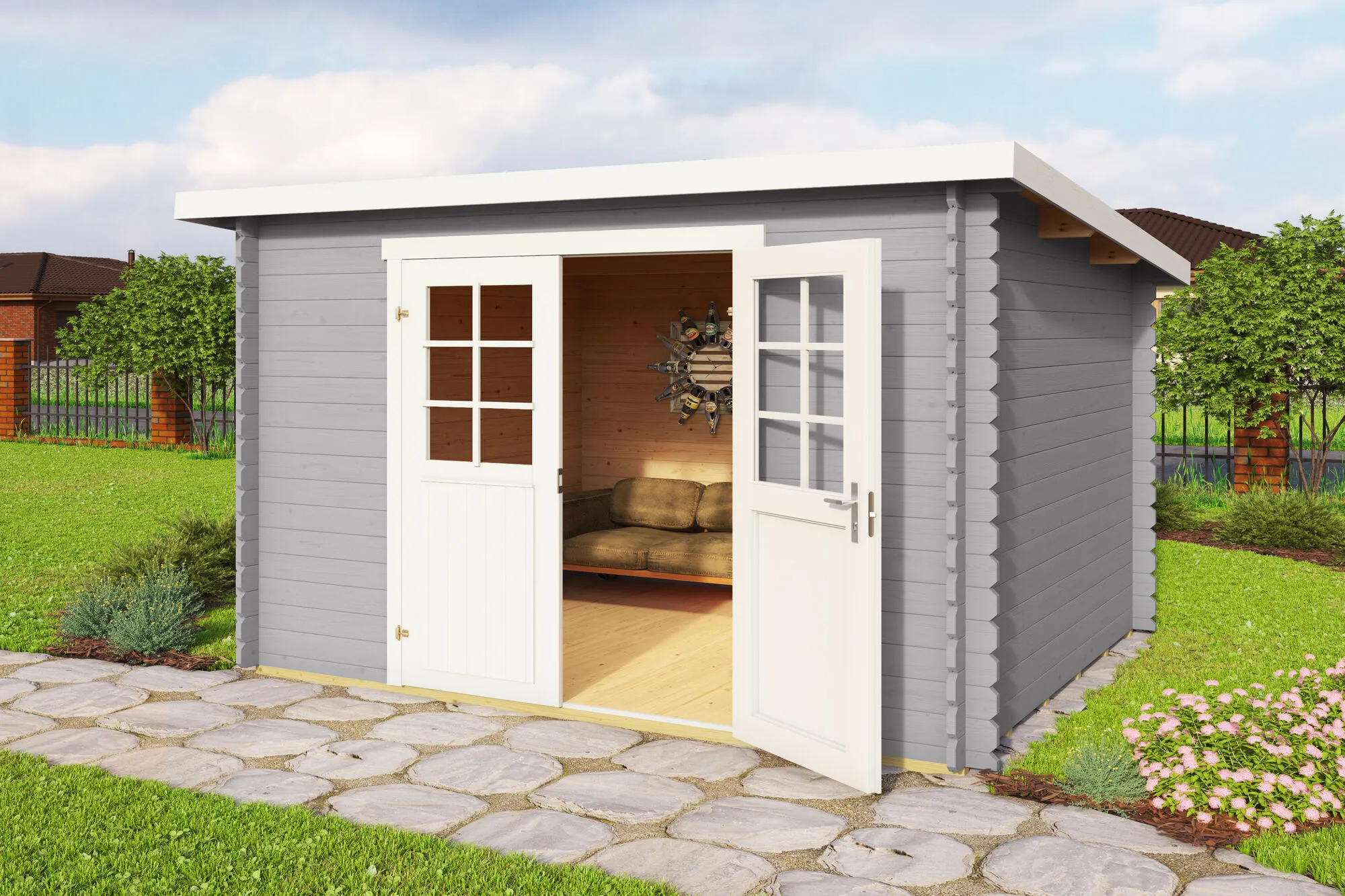 Malta 2 Blockbohlenhaus 28mm 300x250cm