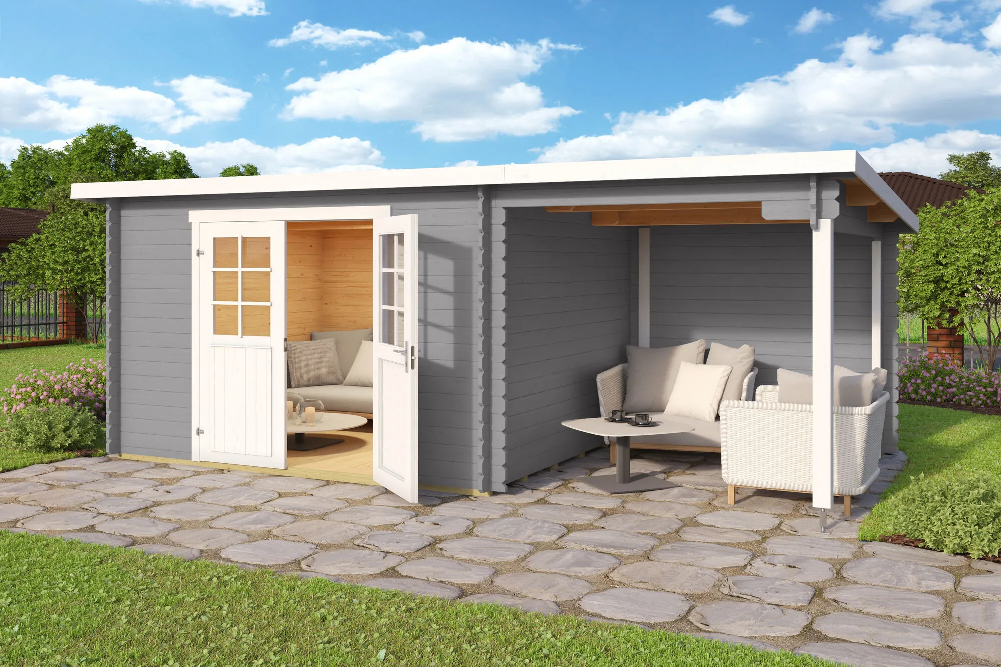 \\iks-3450982346\Artikelbilder\Gartenkatalog\2026\Blockbohlenh&auml;user\88100027 - Anbau f&uuml;r BBH Malta 2  Lichtgrau  (2).jpg