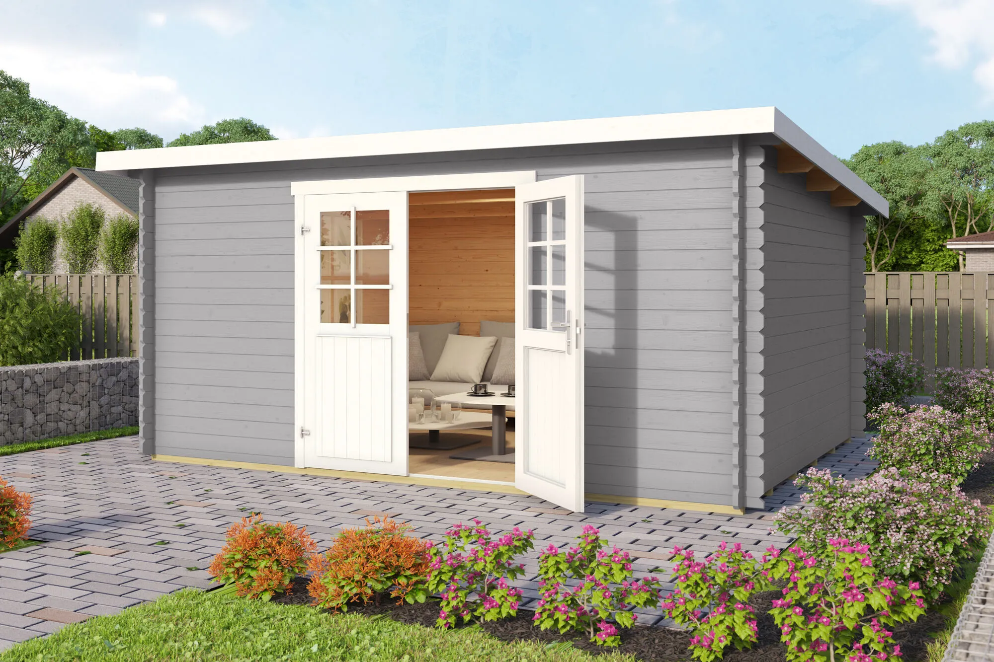 \\iks-3450982346\Artikelbilder\Gartenkatalog\2026\Blockbohlenh&auml;user\88100039 Blockbohlenhaus Malta 4 Lichtgrau (1).jpg