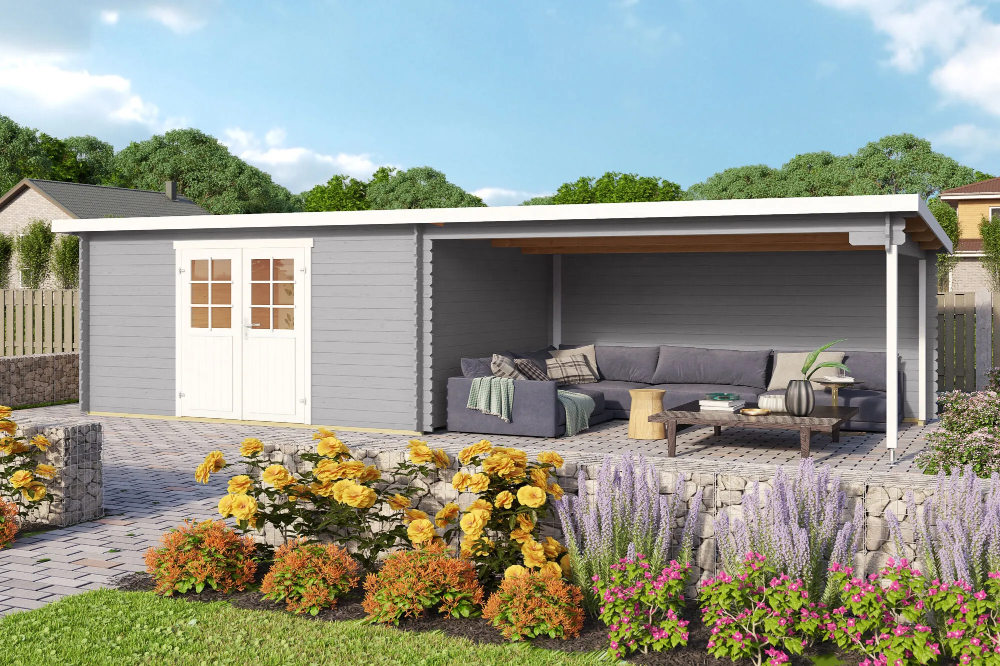 \\iks-3450982346\Artikelbilder\Gartenkatalog\2026\Blockbohlenh&auml;user\88100043 - Anbau f&uuml;r BBH Malta 4 Lichtgrau  (3).jpg