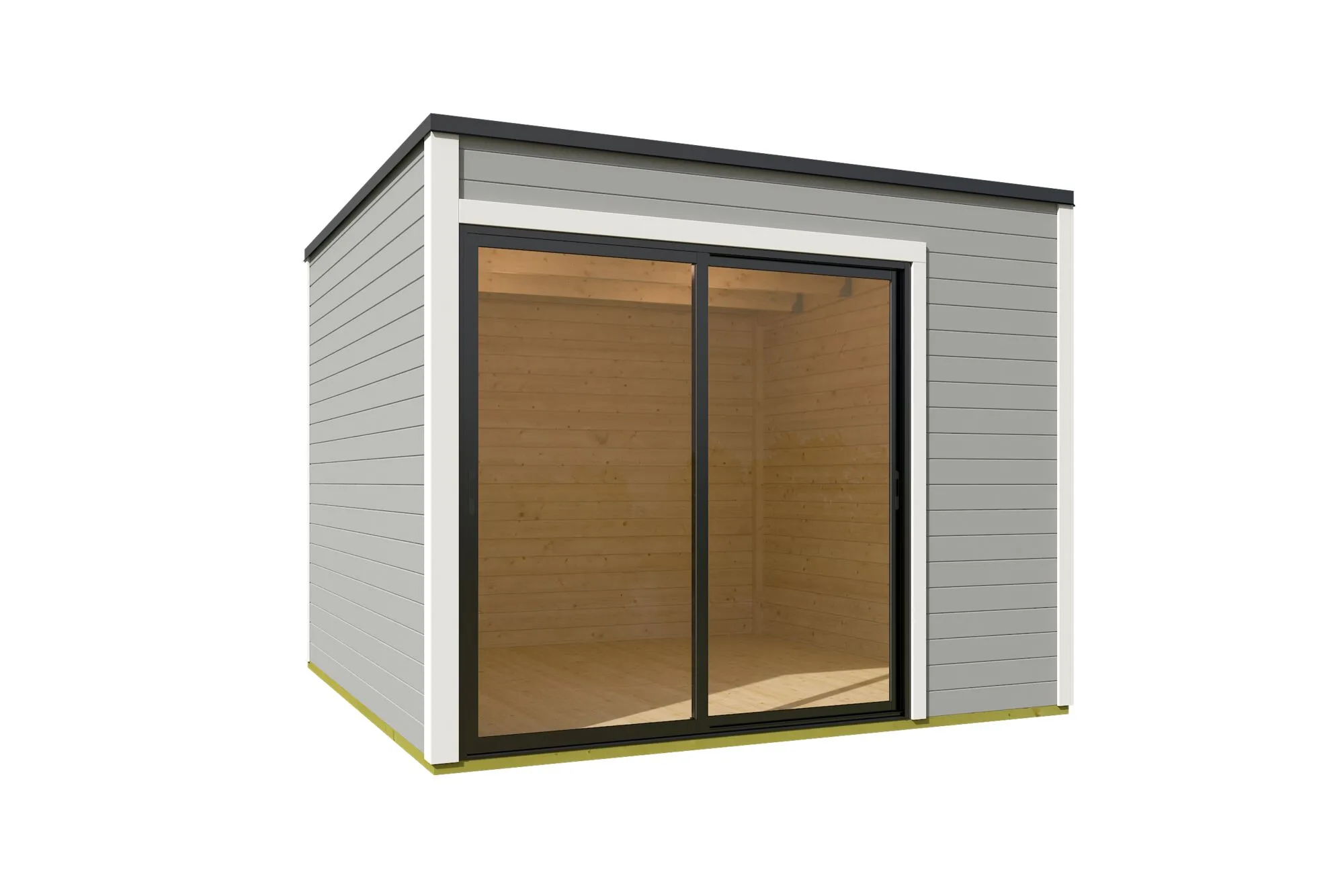 \\iks-3450982346\Artikelbilder\Gartenkatalog\2026\Blockbohlenh&auml;user\88100129 - Blockbohlenhaus Kubus 1 ALU Lichtgrau (3).jpg