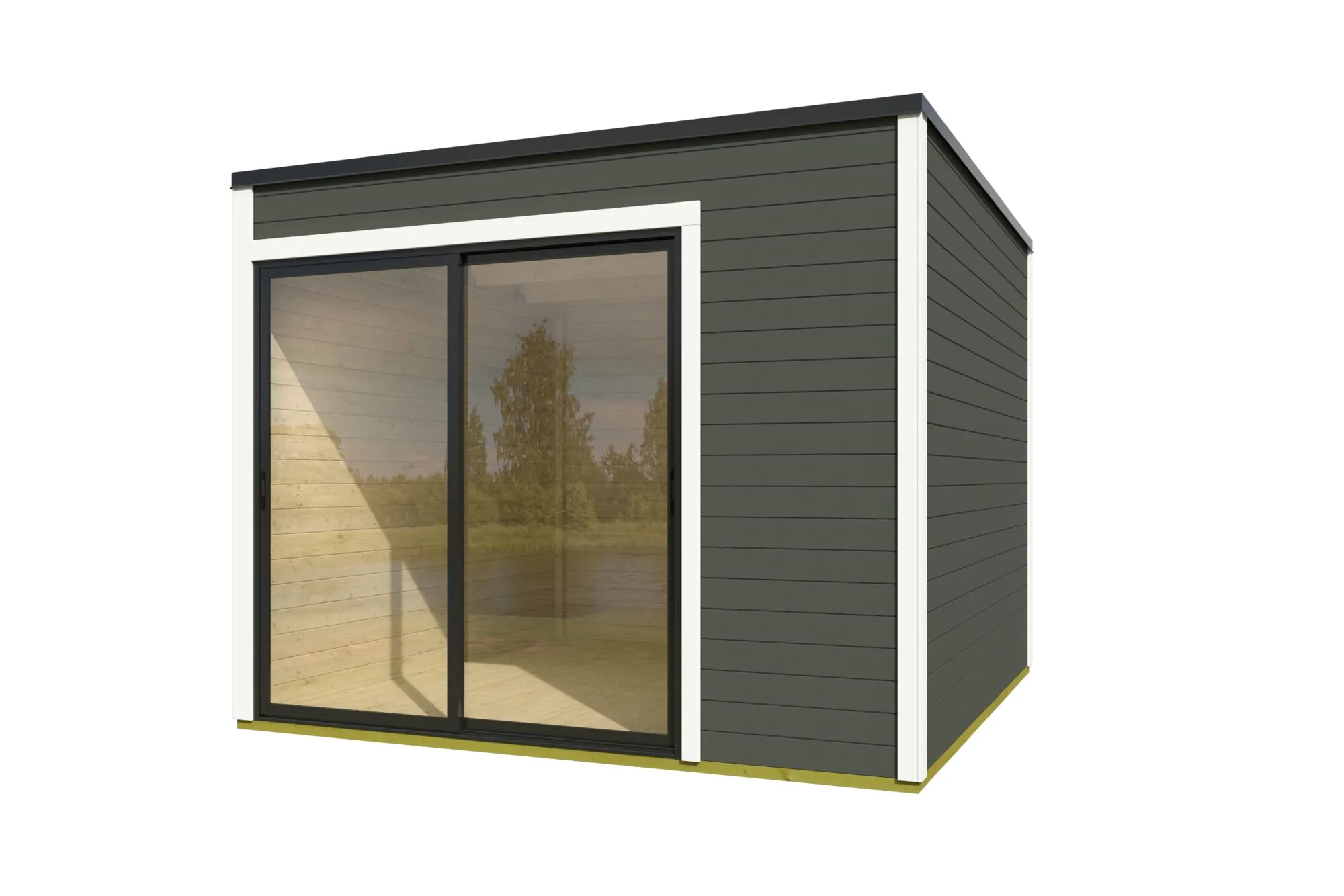 Blockbohlenhaus Kubus 1 ALU 28mm