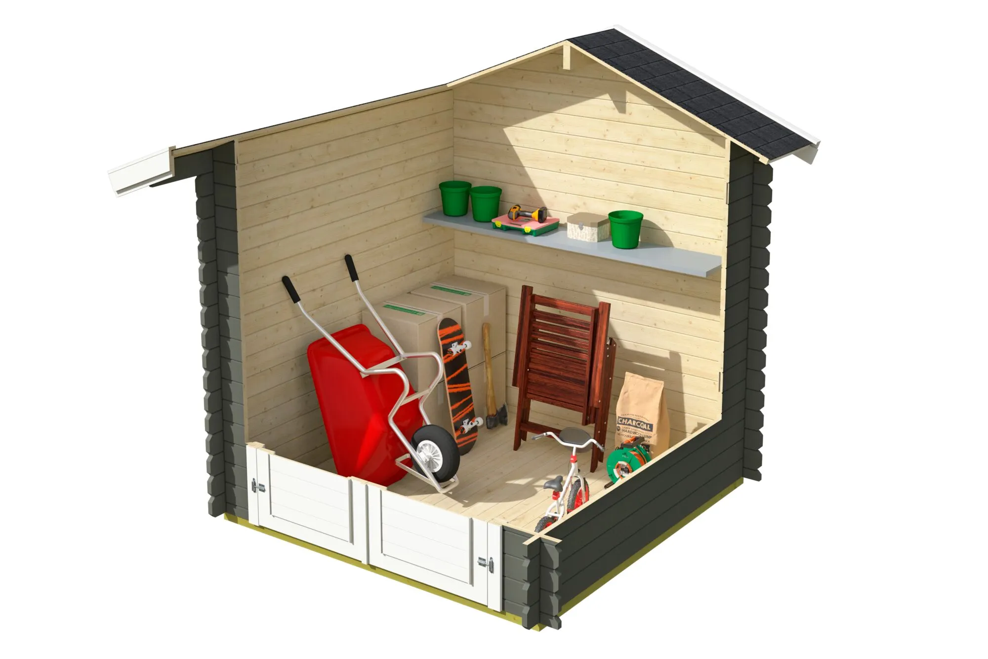 Blockbohlenhaus Neuseeland 180x180x222cm