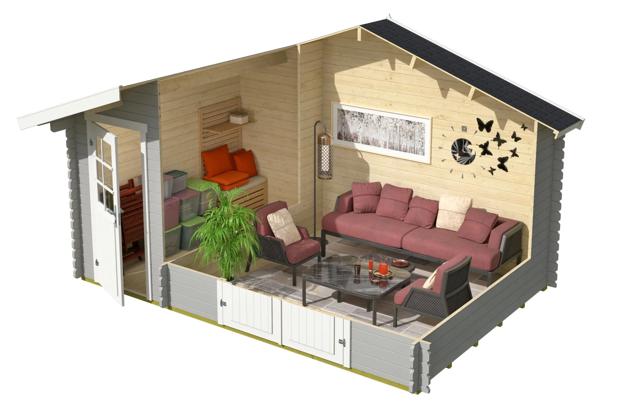 Belmont 2 Blockbohlenhaus 34mm 427x280cm