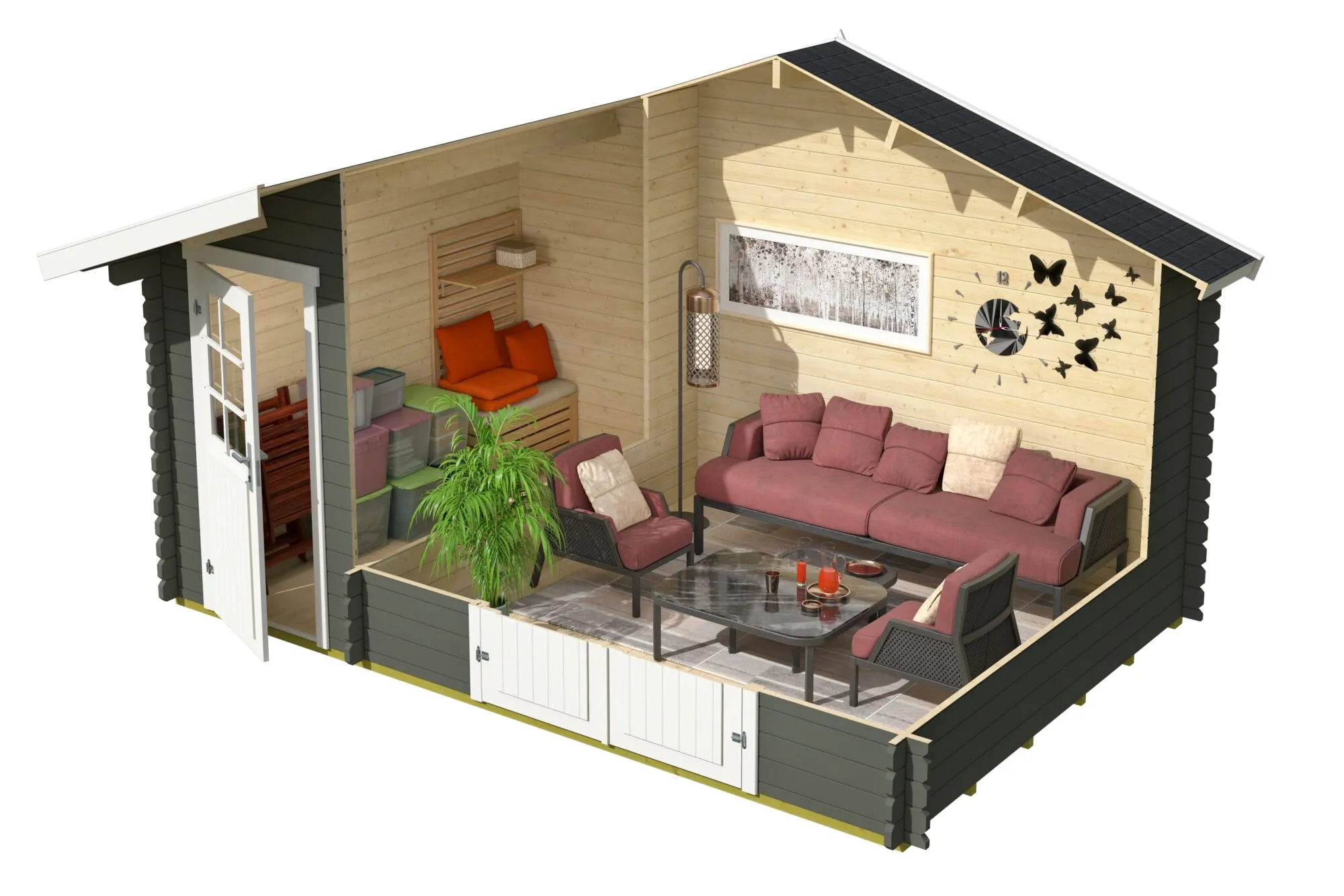 Belmont 2 Blockbohlenhaus 34mm 427x280cm