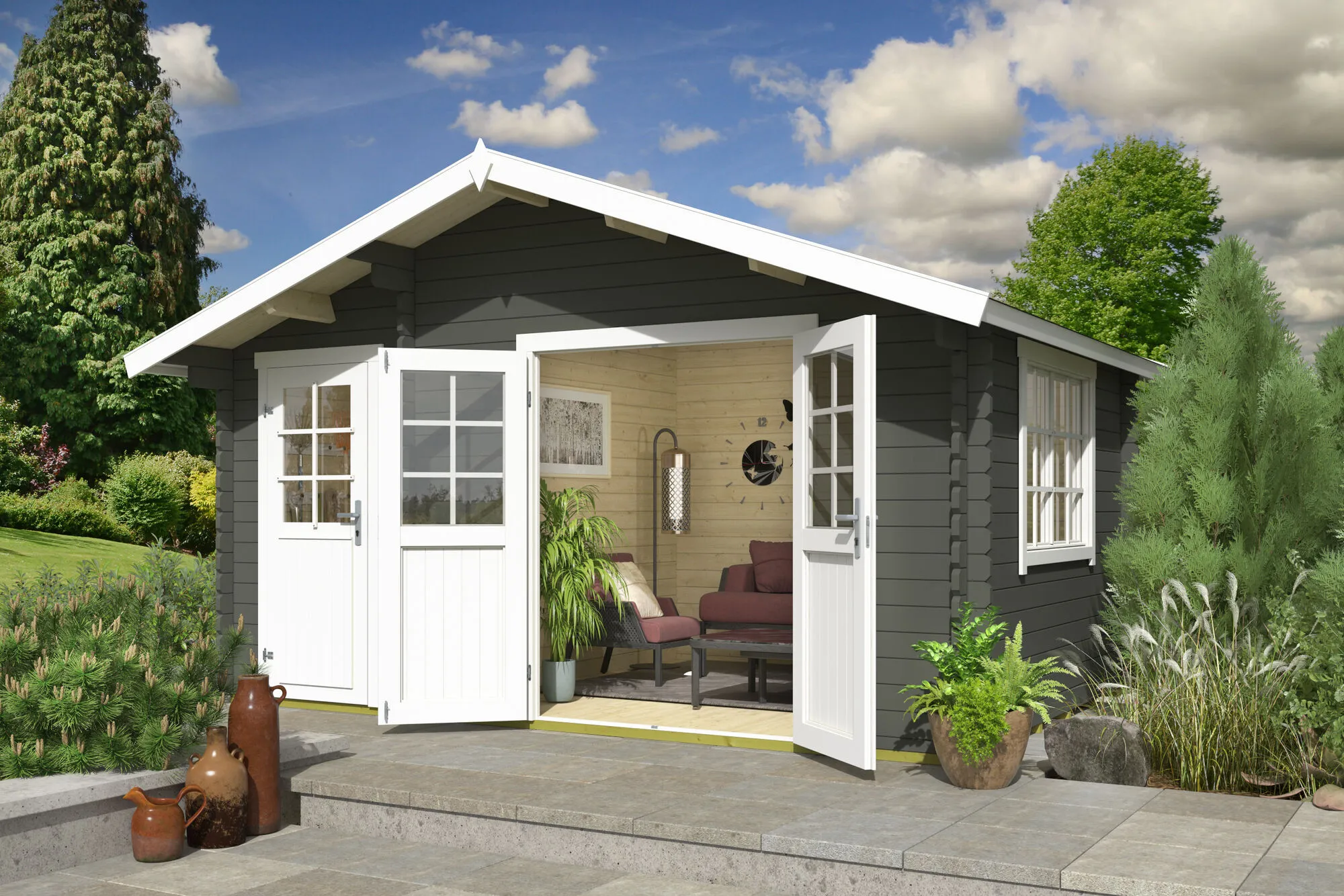 \\iks-3450982346\Artikelbilder\Gartenkatalog\2026\Blockbohlenh&auml;user\88100188 - Belmont 2 Blockbohlenhaus gr&uuml;ngrau (1).jpg